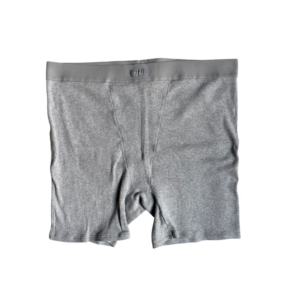 SKIMS Cotton Rib Boxer Shorts (Light heather grey) - 3X